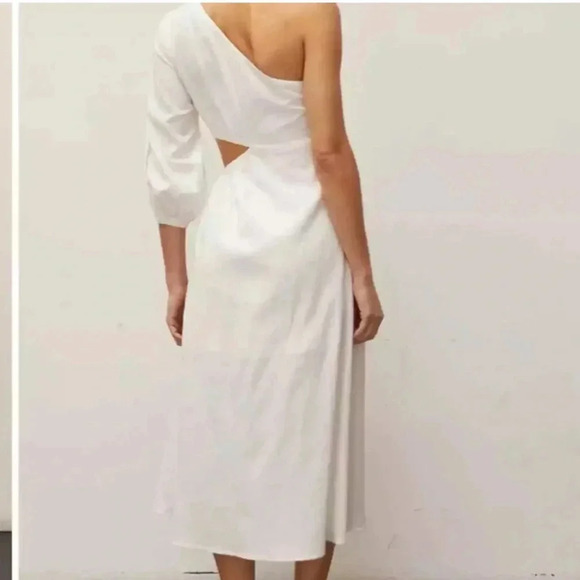Crescent Lainey Small One Shoulder Midi Dress white - Picture 8 of 12